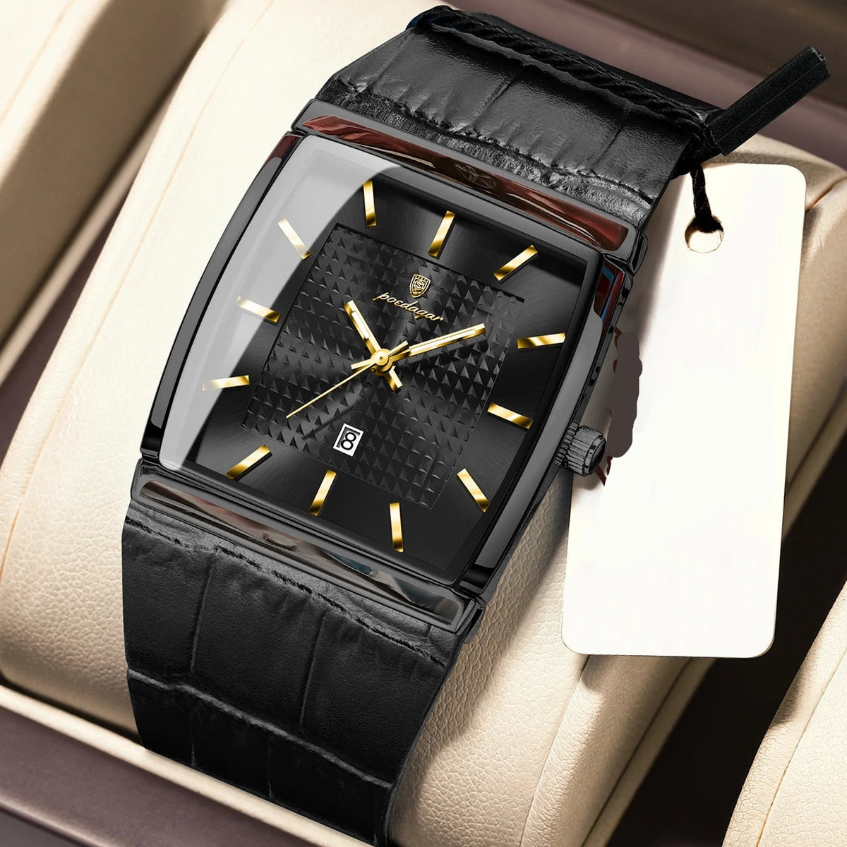 Elegante Rechteckige Herren Quarzarmbanduhr – Wasserdichte Business Armbanduhr – no. 5390 - PITANI