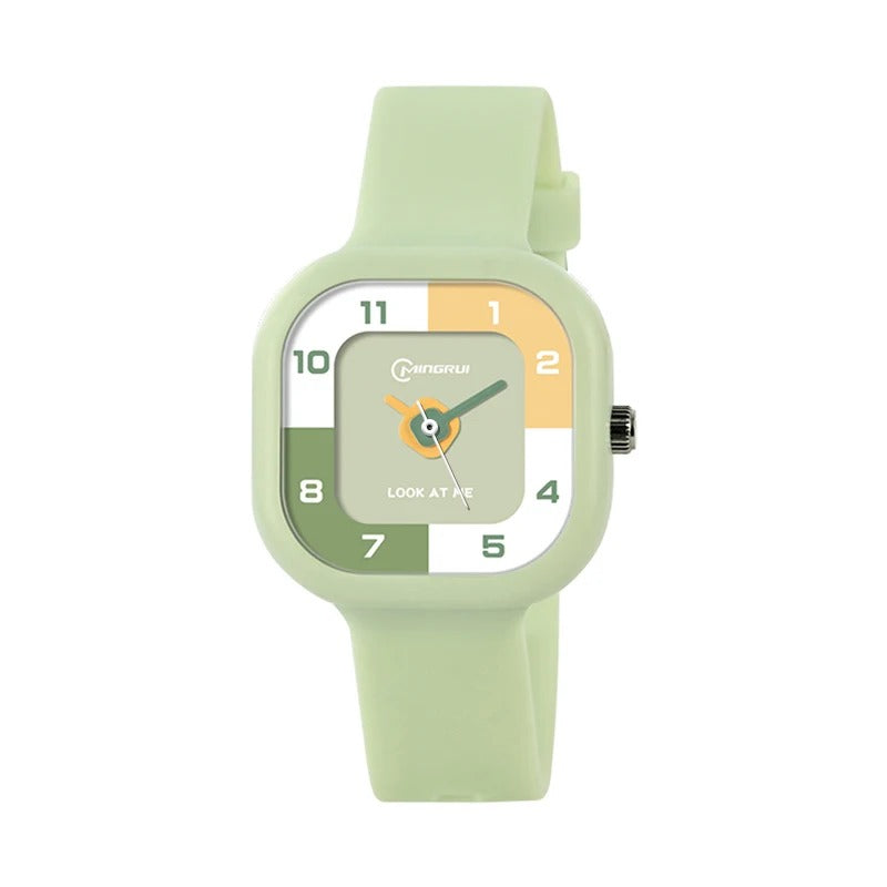 Bunte Trend Armbanduhr mit geometrischem Ziffernblatt "Studente Di Square Watch no.3091" - PITANI
