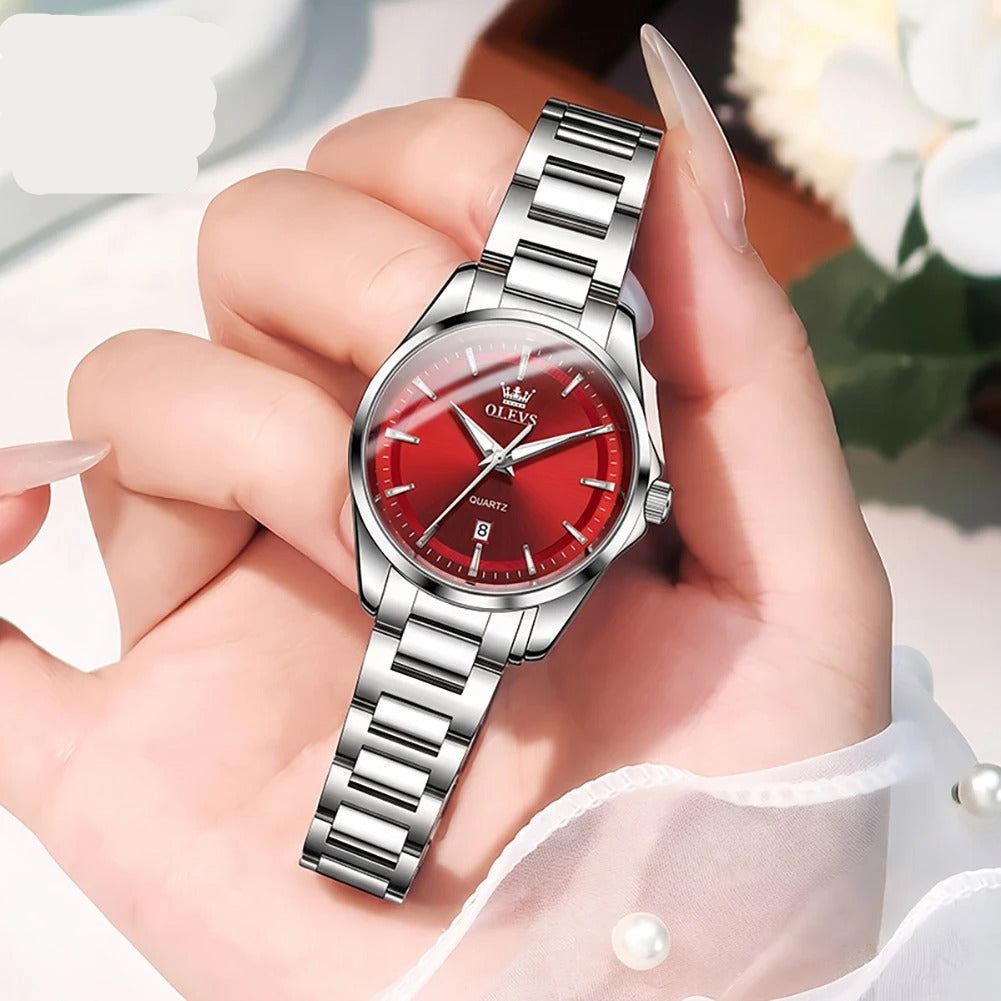 Elegante Damen Quarzarmbanduhr mit Datum & Leuchtzeigern – Wasserdichte Modern Armbanduhr no.3282 - PITANI