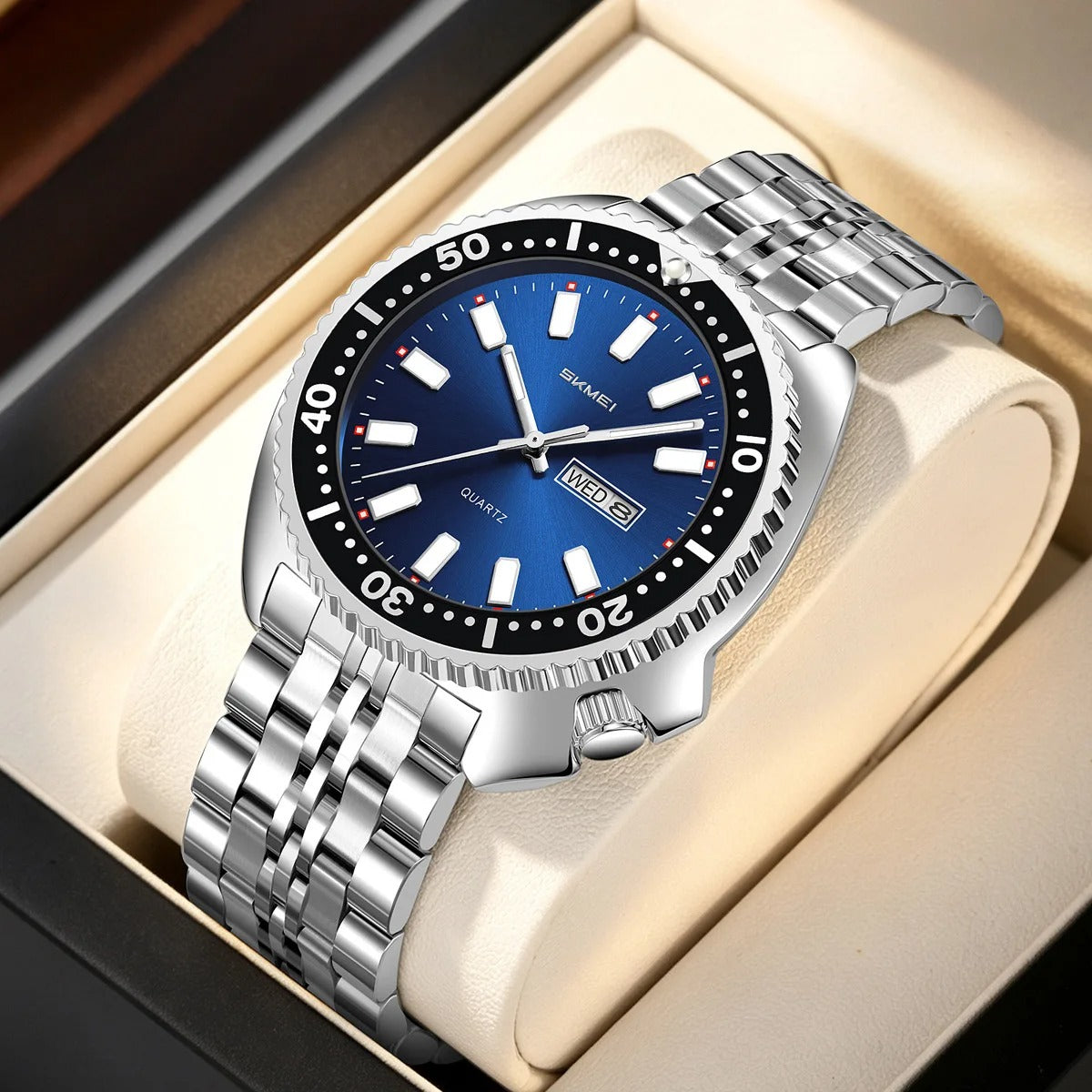 Elegante Herren Quarzarmbanduhr aus Edelstahl – Sportlich-Markante Armbanduhr– no. 5372 - PITANI