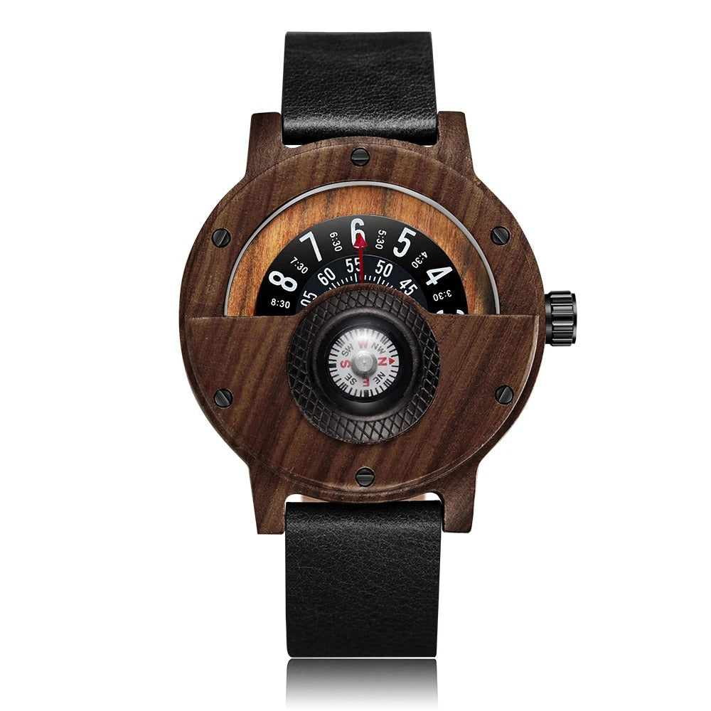 Außergewöhnliche rotierende Holz Armbanduhr "Orologi In Legno con no.796" - PITANI