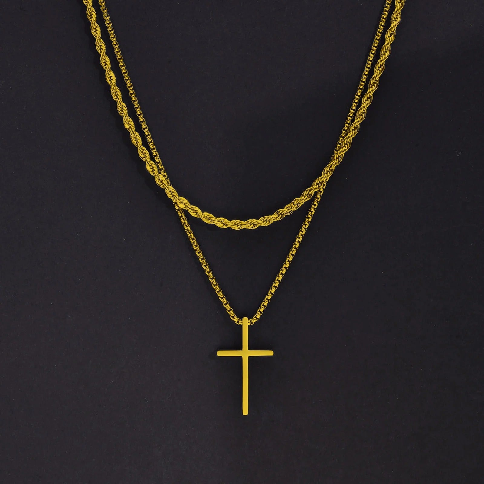 Edelstahl Kreuz Halskette "Ciondolo croce semplice no.4233" - PITANI