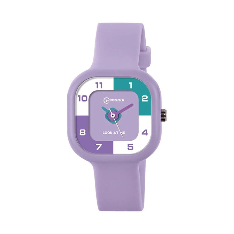 Bunte Trend Armbanduhr mit geometrischem Ziffernblatt "Studente Di Square Watch no.3091" - PITANI