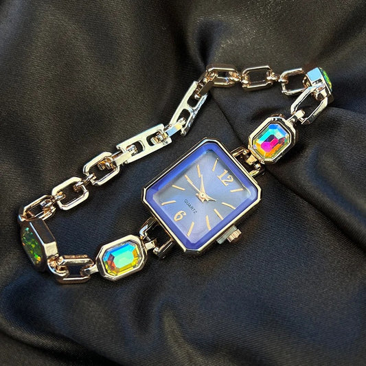 Edelstahl Armbanduhr "Orologio Rettangolare Con Strass no.3170" - PITANI