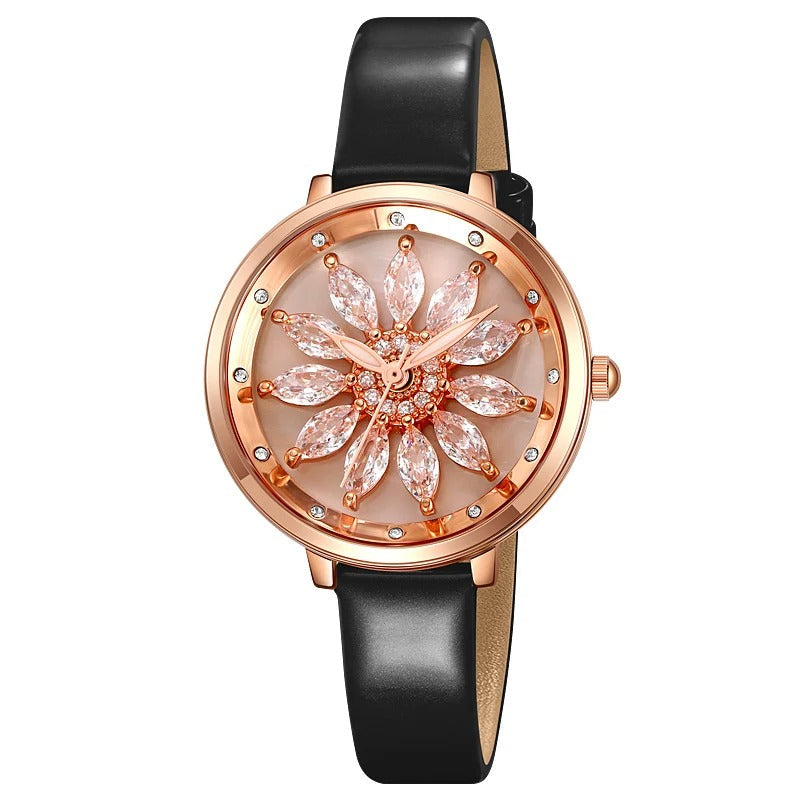 Leder Armbanduhr mit Blumenoptik "Orologio Da Donna Di Lusso no.3090" - PITANI
