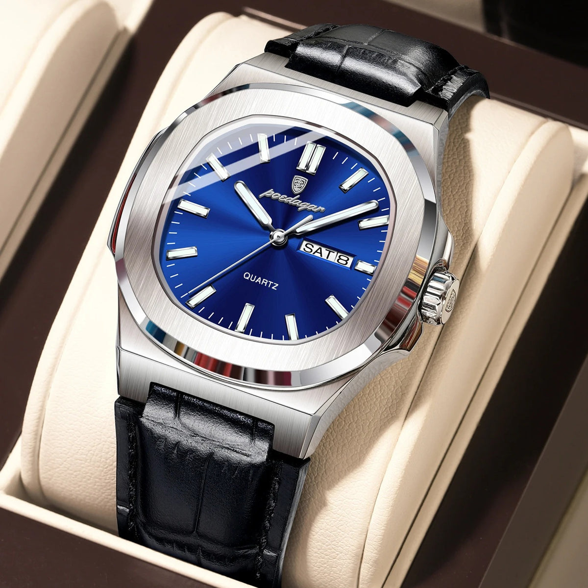 Elegante Herren Quarzarmbanduhr Quadratisch – Wasserdichte Armbanduhr – no. 5370 - PITANI