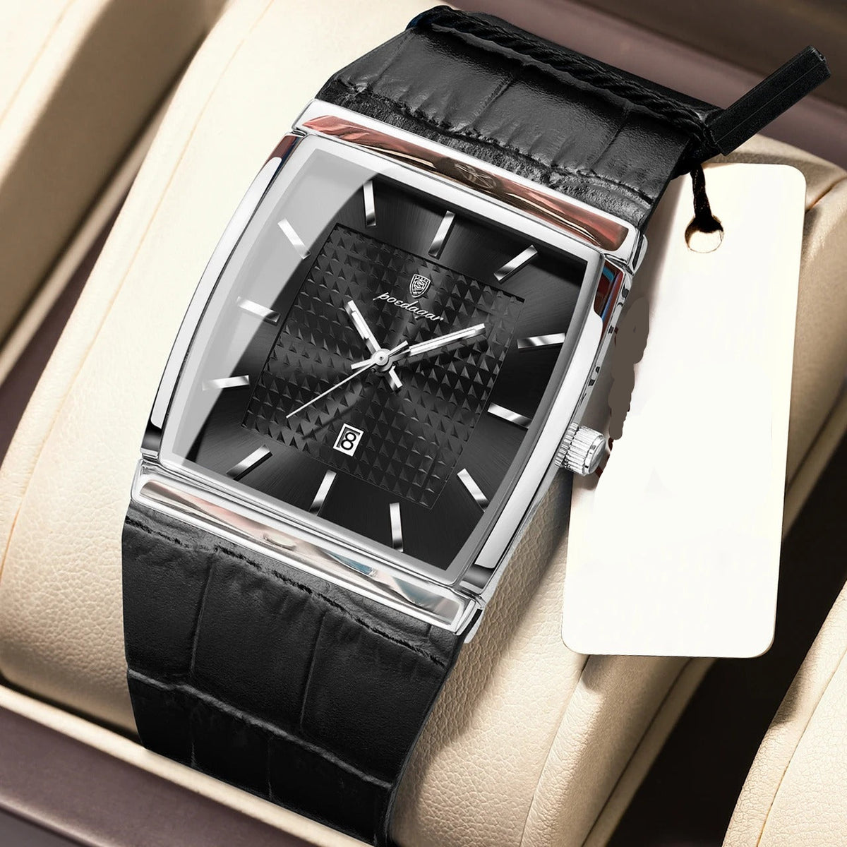 Elegante Rechteckige Herren Quarzarmbanduhr – Wasserdichte Business Armbanduhr – no. 5390 - PITANI