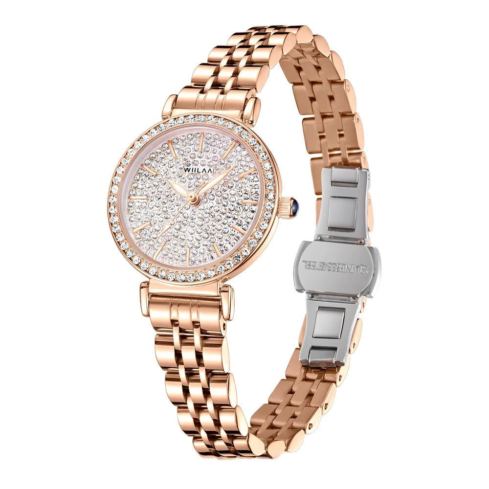 Edelstahl Armbanduhr mit Glitzer Lünette "Orologio Da Polso Al Quarzo no.3122" - PITANI