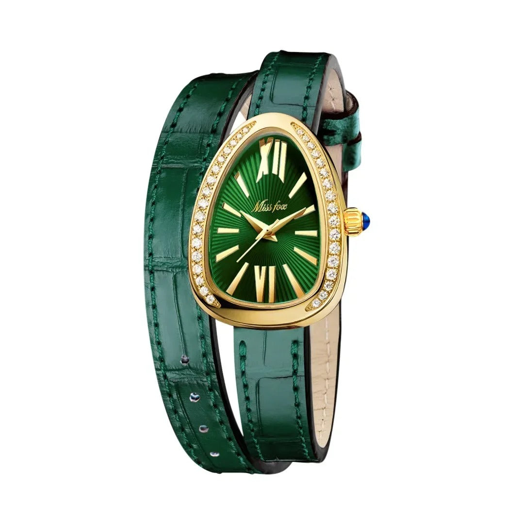 Schlangenförmige Leder Armbanduhr "Orologi Testa belle no.314" - PITANI