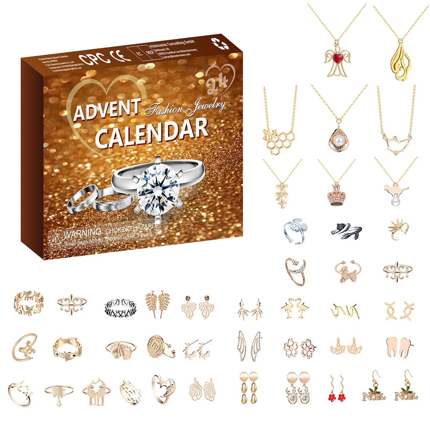 Befüllter Schmuck Mystery Adventskalender „Calendario Per Gioielli Potenziatori no.304“ - PITANI