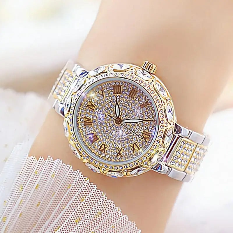 Funkelnde Edelstahl Glitzer Armbanduhr "Orologio belle onde mare no.3119" - PITANI