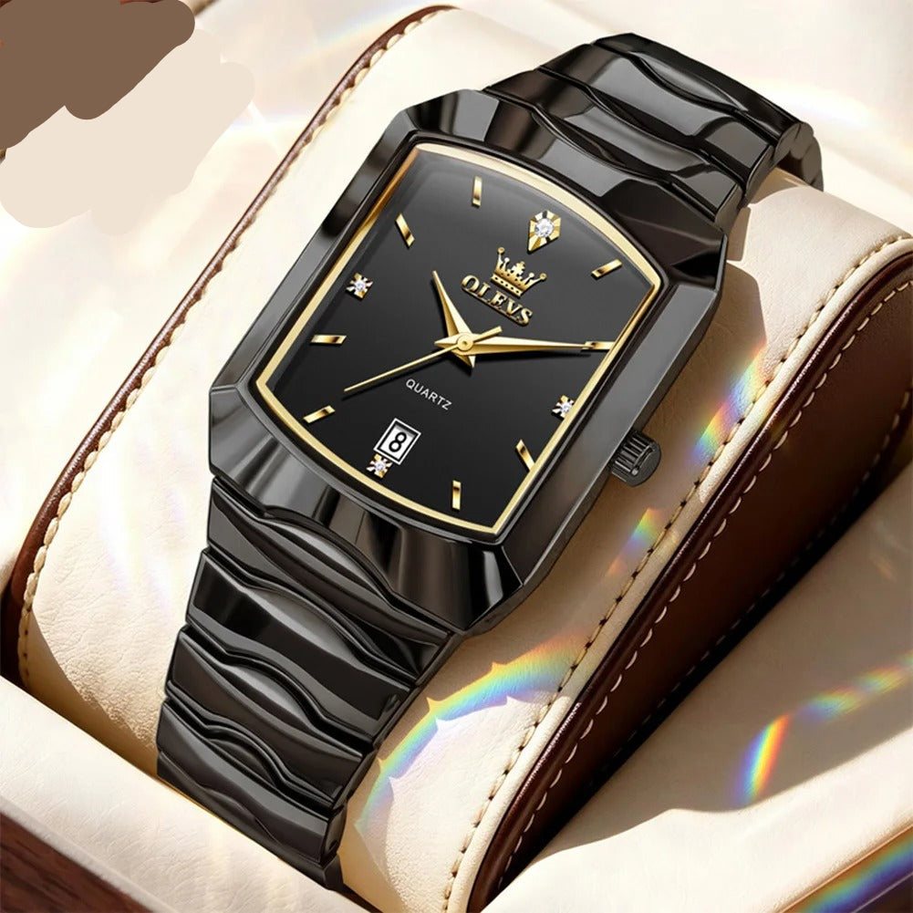 Elegante Rechteckige Herren Quarzarmbanduhr – Stilvolle Business Armbanduhr – no. 5388 - PITANI