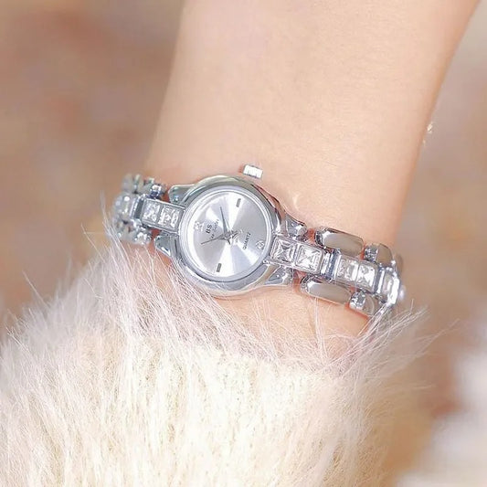 Schlicht glitzernde Edelstahl Armbanduhr "Gioiello Diamante Quadrato no.3161" - PITANI