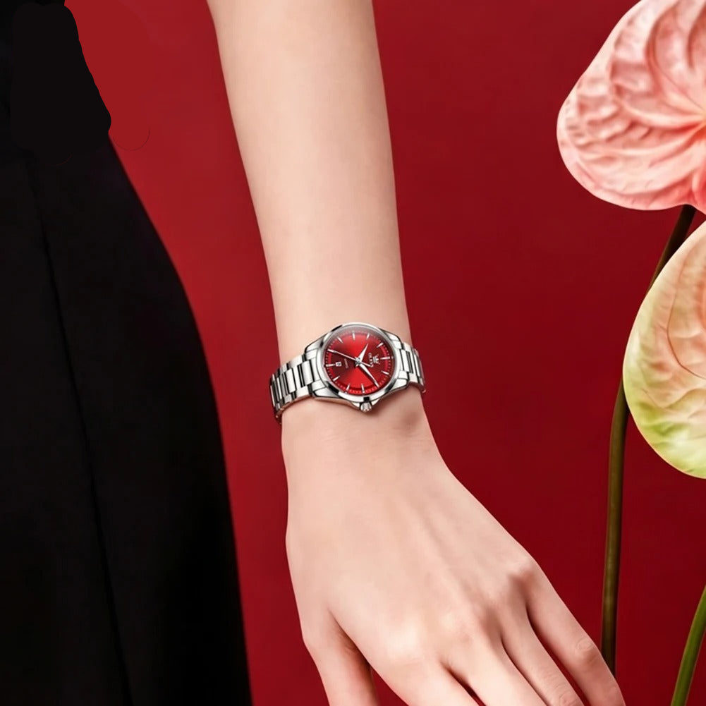 Elegante Damen Quarzarmbanduhr mit Datum & Leuchtzeigern – Wasserdichte Modern Armbanduhr no.3282 - PITANI