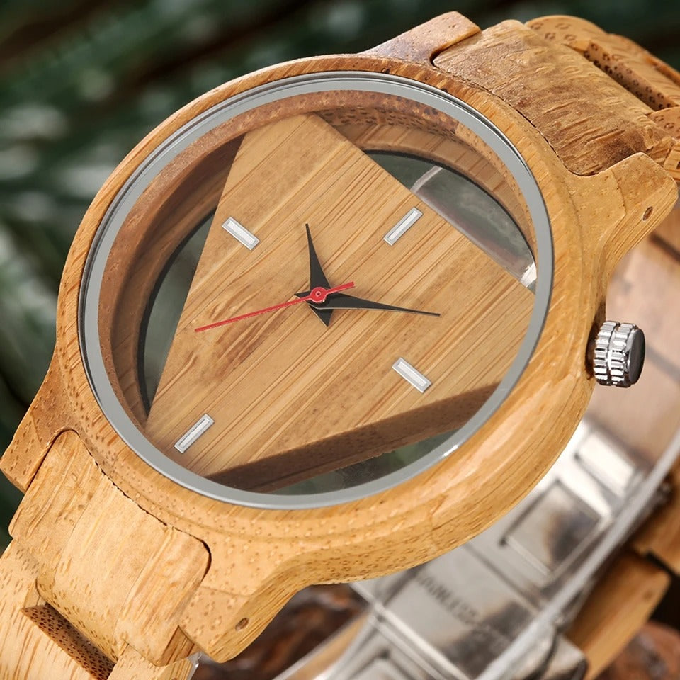 Geometrische Holz Armbanduhr "Superbo Triangolo Invertito no.792" - PITANI