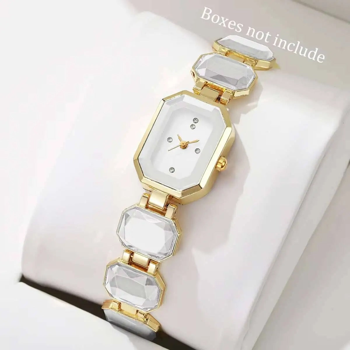 Edelstahl Armbanduhr mit smaragdähnlichen Gliedern "Orologi Da Donna Eleganti no.3152" - PITANI