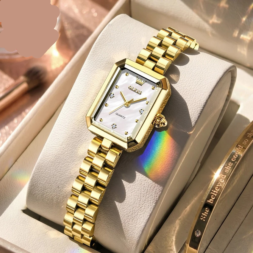 Elegante Rechteckige Damen Quarzarmbanduhr – Wasserdichte Schmuckuhr Armbanduhr no.3278 - PITANI