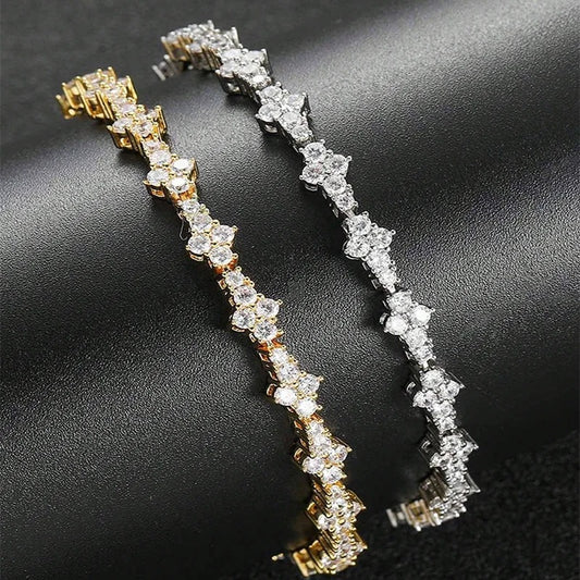 Glitzerndes Zirkonia Edelstahl Armband "Stella Cubica no.5201" - PITANI