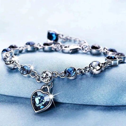 Edelstahl Armband "Cuore Di Cristallo Blu no.553" - PITANI