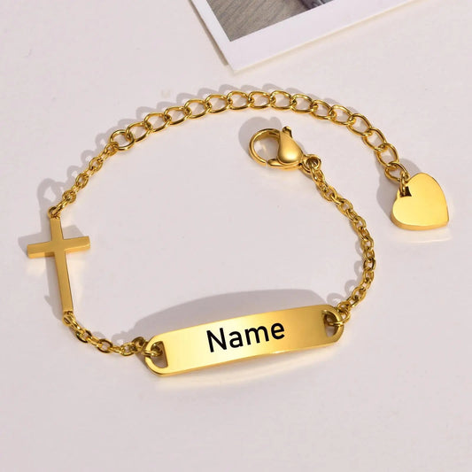 Personalisiertes Edelstahl Kreuz Armband "Bracciale A Croce no.213" - PITANI