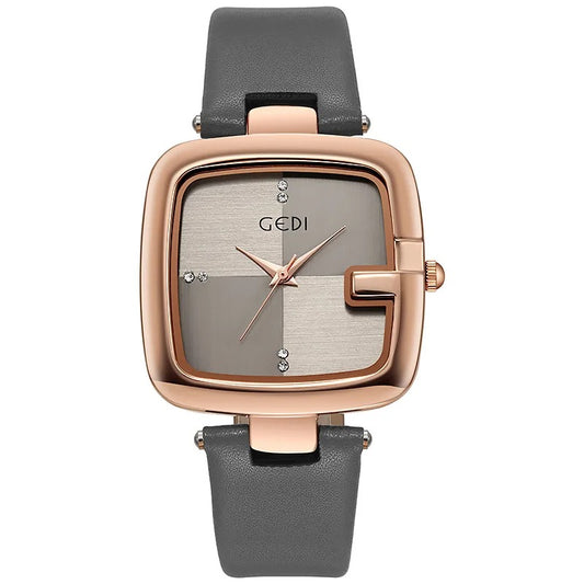 Leder Armbanduhr mit kariertem Ziffernblatt "Orologi Da Regalo Impermeabili no.3139" - PITANI