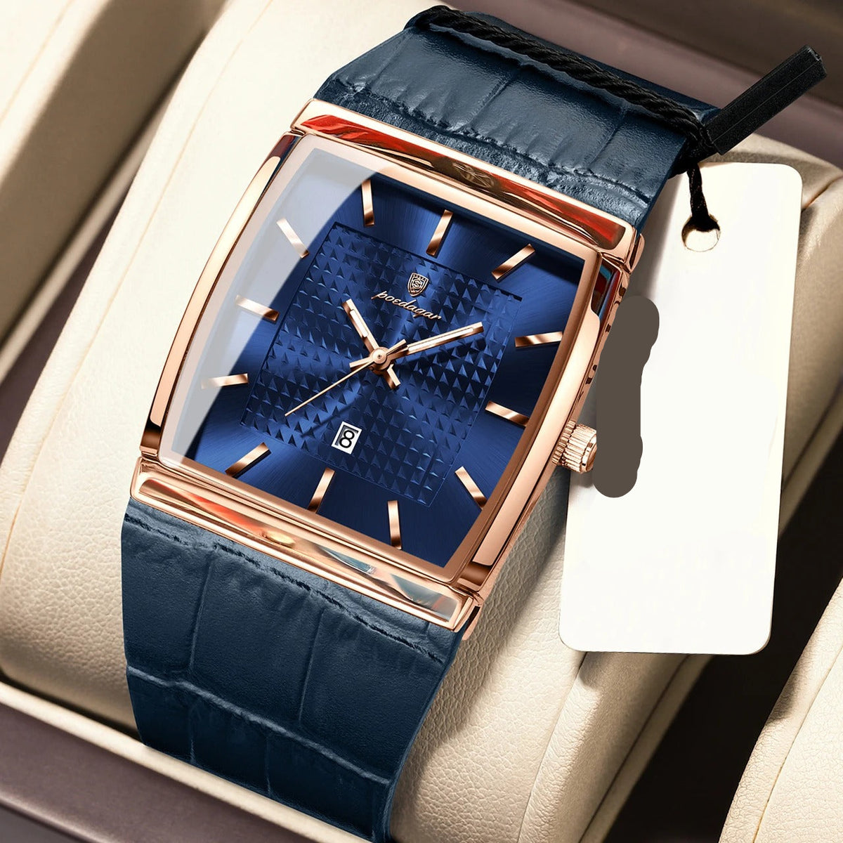 Elegante Rechteckige Herren Quarzarmbanduhr – Wasserdichte Business Armbanduhr – no. 5390 - PITANI
