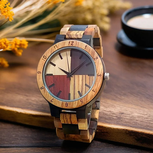 Holz Armbanduhr mit vierfarbigem Ziffernblatt "Orologi In Legno no.785" - PITANI