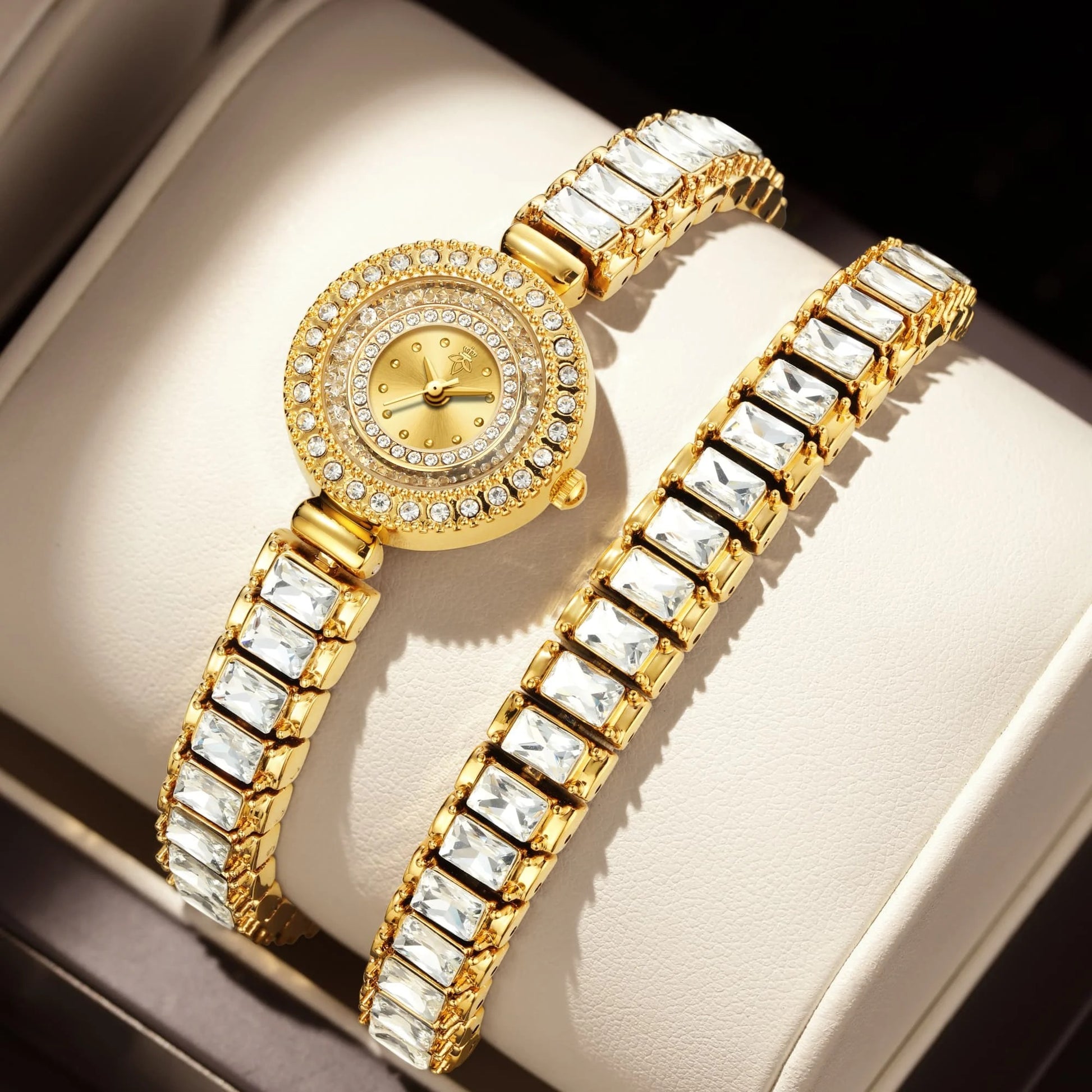 Funkelnde Glitzer Edelstahl Armbanduhr "Quarzo Scintillante Da Donna no.3082" - PITANI