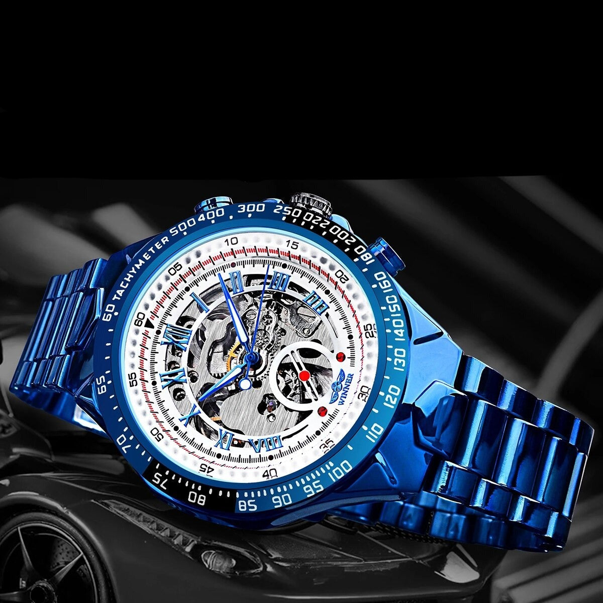 Edelstahl Automatik Armbanduhr "Orologi Blu no.421" - PITANI