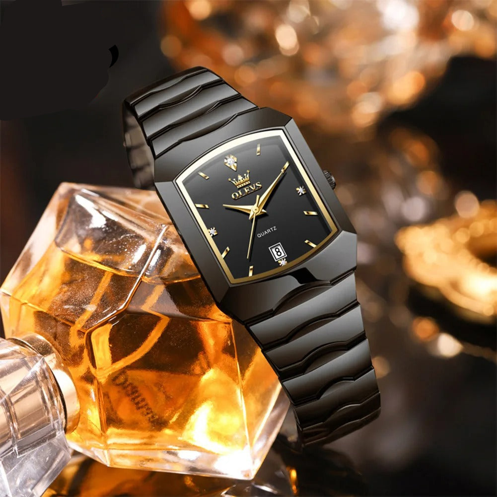 Elegante Rechteckige Herren Quarzarmbanduhr – Stilvolle Business Armbanduhr – no. 5388 - PITANI