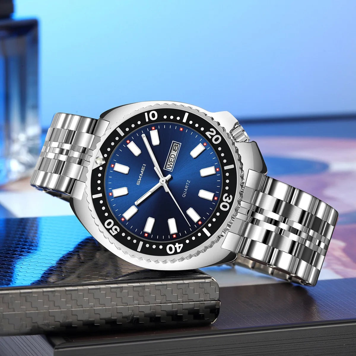 Elegante Herren Quarzarmbanduhr aus Edelstahl – Sportlich-Markante Armbanduhr– no. 5372 - PITANI