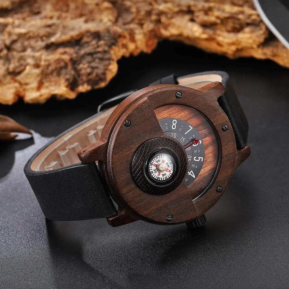 Außergewöhnliche rotierende Holz Armbanduhr "Orologi In Legno con no.796" - PITANI