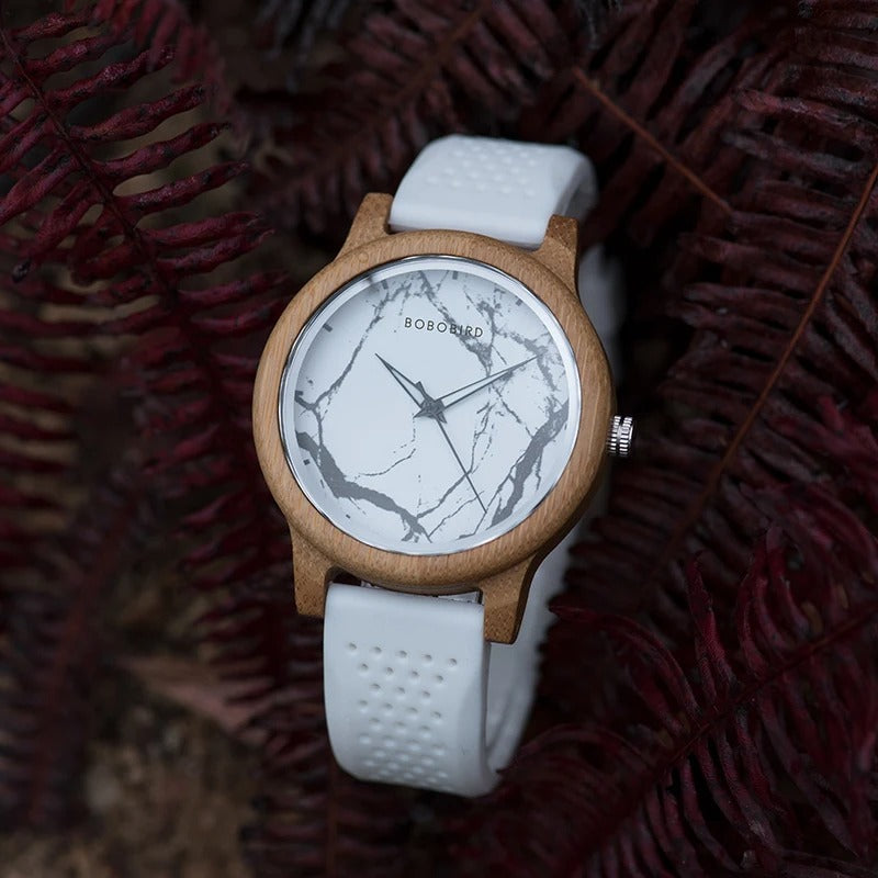 Marmoroptik mit Holz Lünette Armbanduhr "Orologio Da Uomo belle no.3100" - PITANI