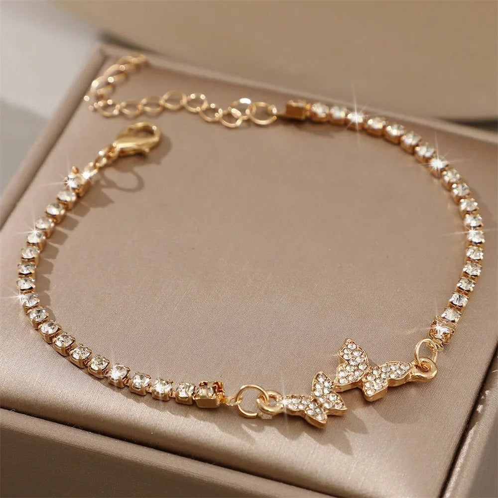 Edelstahl Armband mit Schmetterling Motiv "Strass di Cristallo no.5222" - PITANI