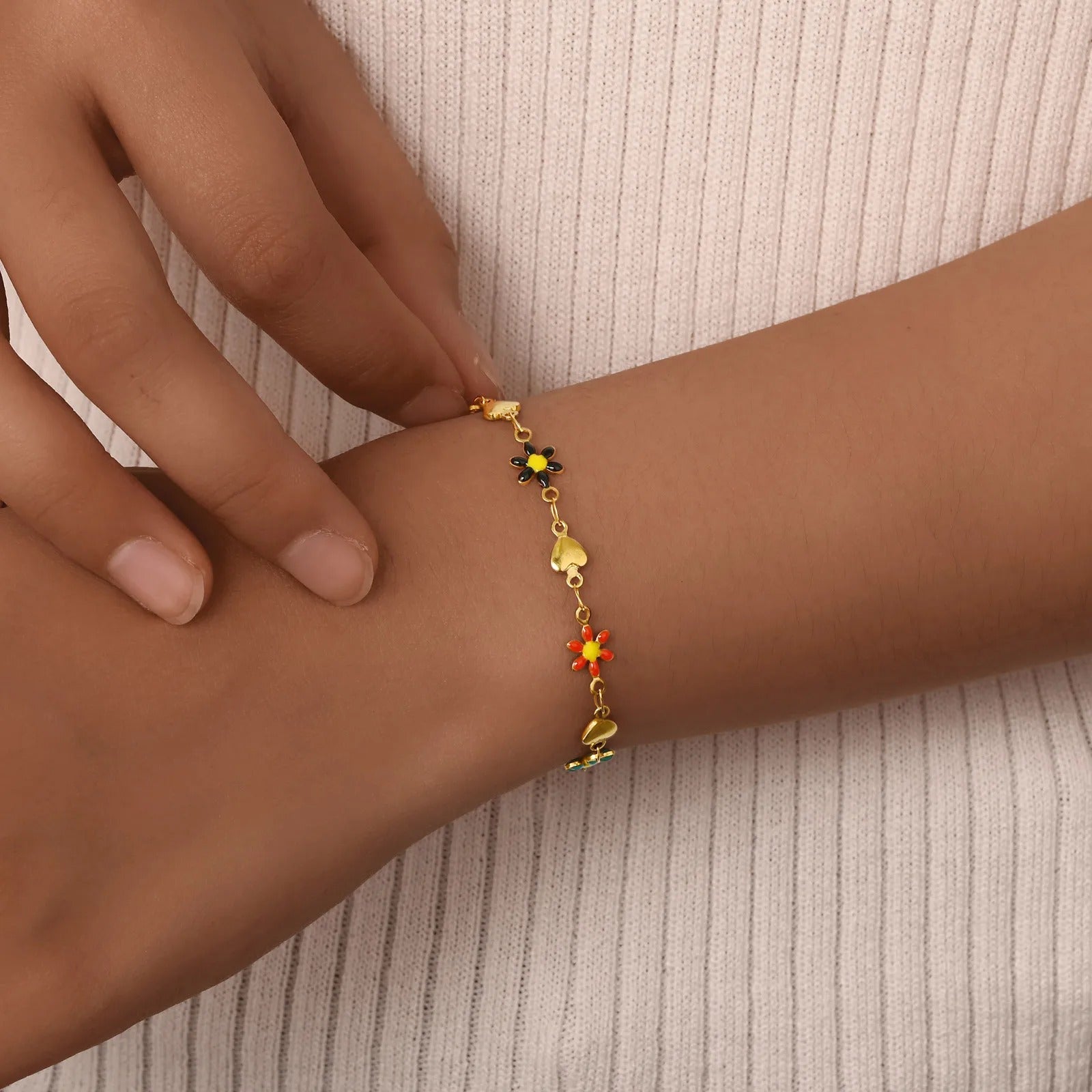 Buntes Edelstahl Armband mit verschiedenen Motiven "Fiore Del Cuore no.5210" - PITANI