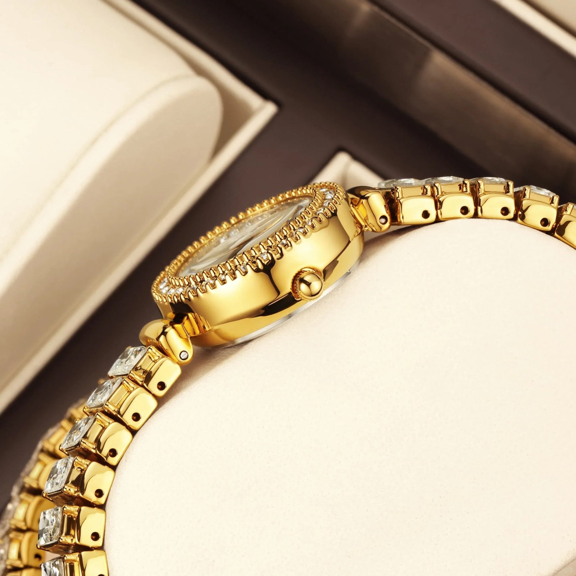 Funkelnde Glitzer Edelstahl Armbanduhr "Quarzo Scintillante Da Donna no.3082" - PITANI