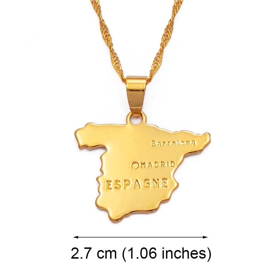 Spanien Edelstahl Länder Halskette "Ciondolo E Collana A Catena no.602" - PITANI