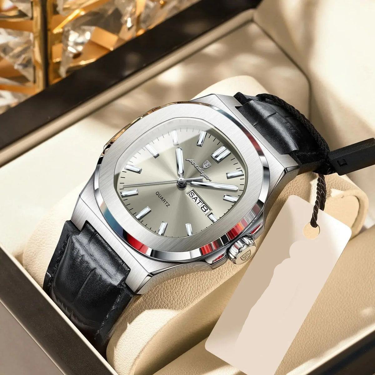 Elegante Herren Quarzarmbanduhr Quadratisch – Wasserdichte Armbanduhr – no. 5370 - PITANI