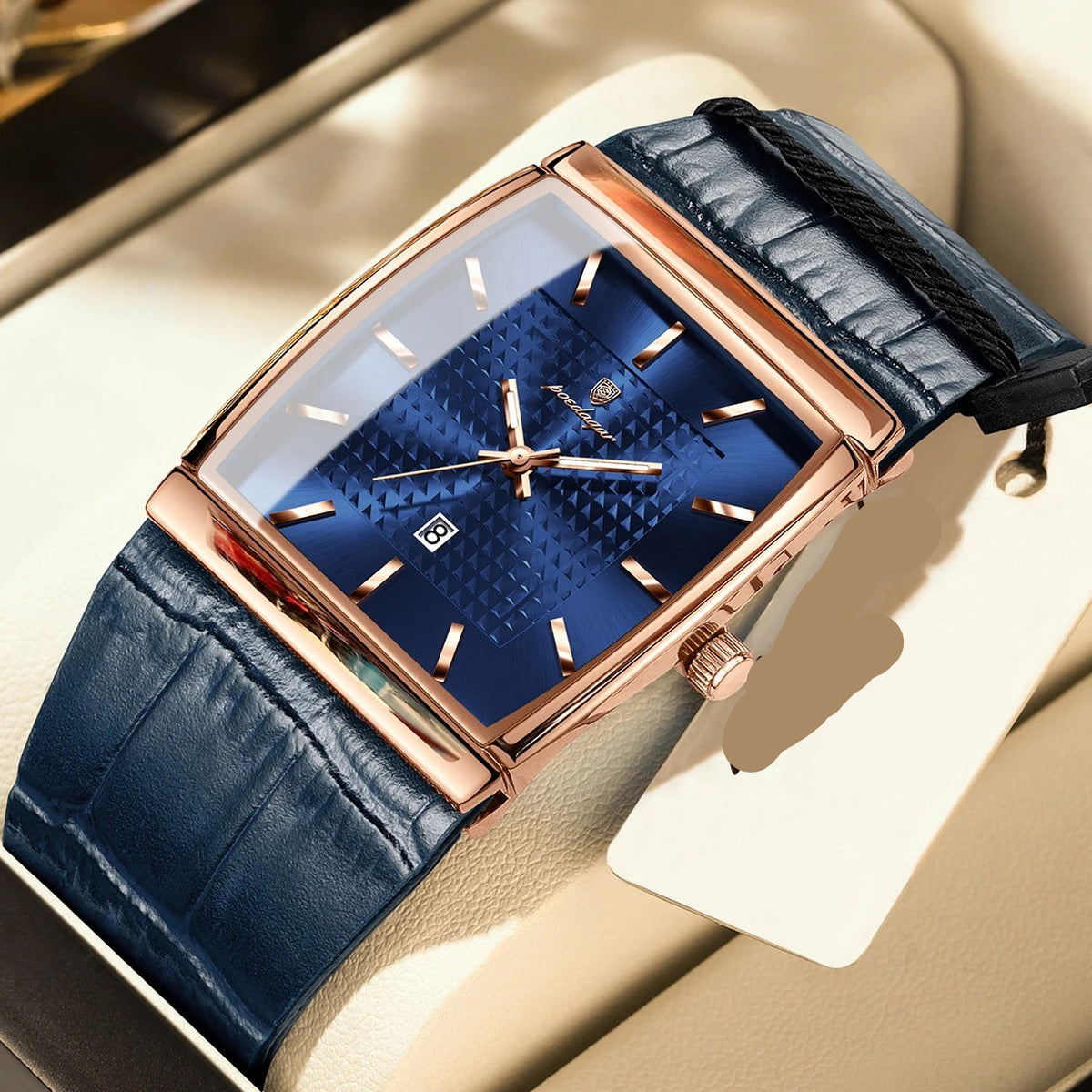 Elegante Rechteckige Herren Quarzarmbanduhr – Wasserdichte Business Armbanduhr – no. 5390 - PITANI