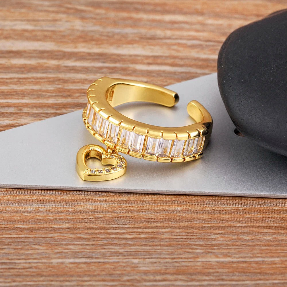 Größenverstellbarer Glitzer Ring mit Herz "Anello Con Nappa no.965" - PITANI