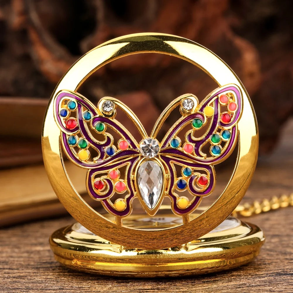 Schmetterling Optik Taschenuhr „Farfalla Di Cristallo Di Diamante no.621" - PITANI