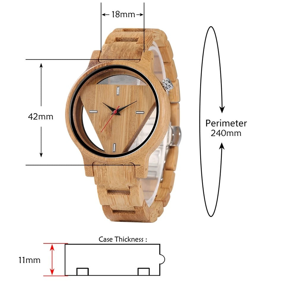 Geometrische Holz Armbanduhr "Superbo Triangolo Invertito no.792" - PITANI