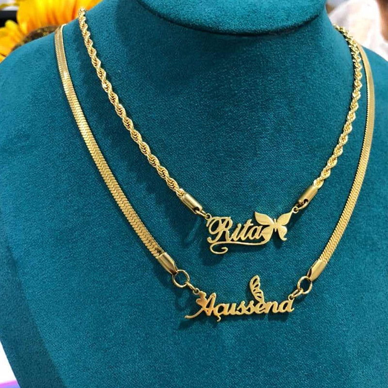 Personalisierte Edelstahl Halskette "Farfalla" - PITANI