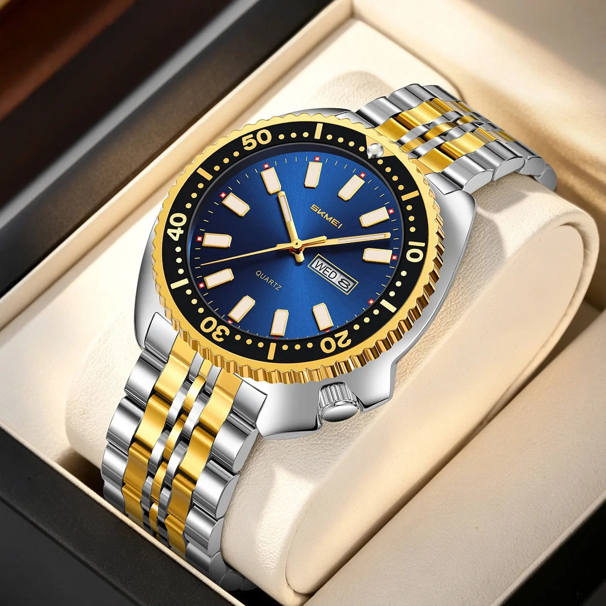Elegante Herren Quarzarmbanduhr aus Edelstahl – Sportlich-Markante Armbanduhr– no. 5372 - PITANI