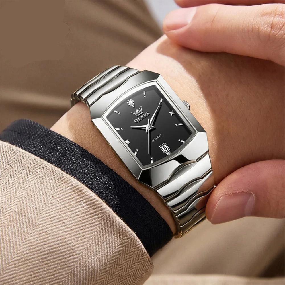 Elegante Rechteckige Herren Quarzarmbanduhr – Stilvolle Business Armbanduhr – no. 5388 - PITANI