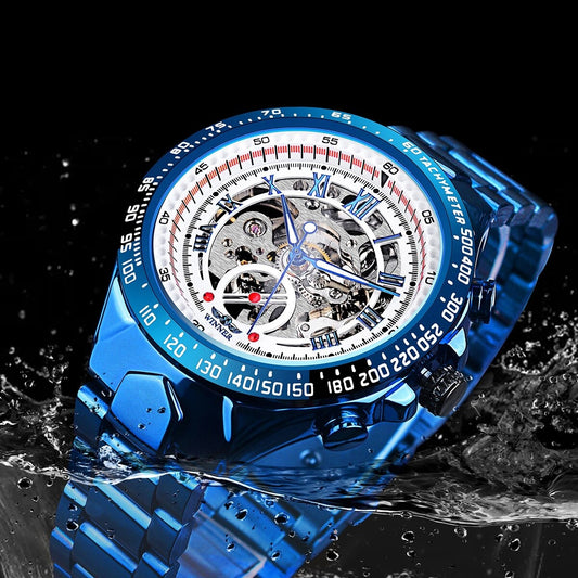 Edelstahl Automatik Armbanduhr "Orologi Blu no.421" - PITANI