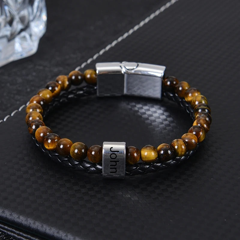 Personalisiertes Perlen Armband "Occhio Di Tigre Naturale no.188" - PITANI