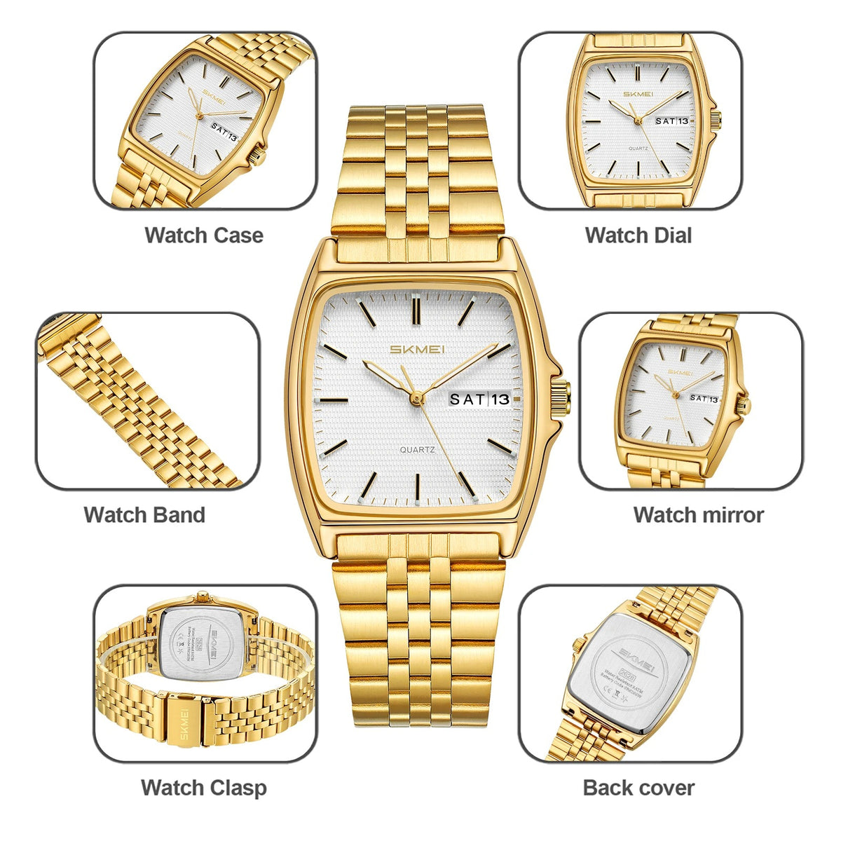 Elegante Tonneau Quarzarmbanduhr – Wasserdichte Unisex Business Armbanduhr no.3266 - PITANI