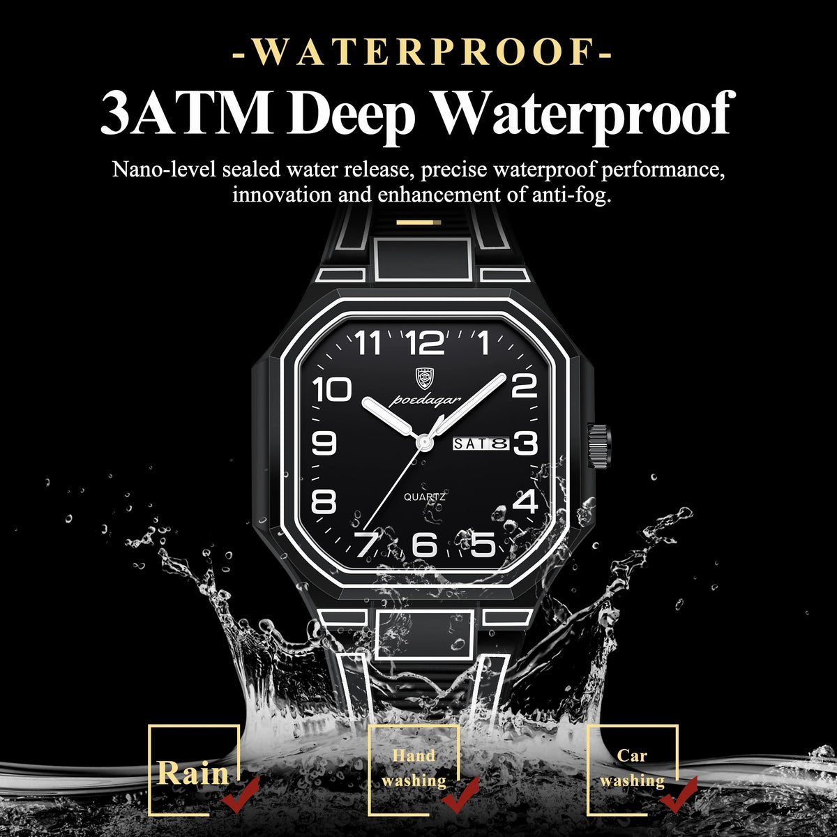 Moderne Herren Quarzarmbanduhr – Wasserdichte Sportliche Armbanduhr – no. 5371 - PITANI