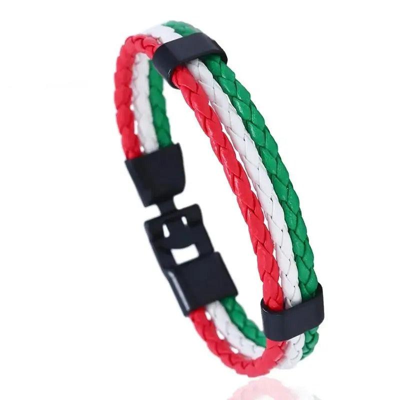 Länder Stoff Armband "Bracciale In Pelle A Strati no.508" - PITANI